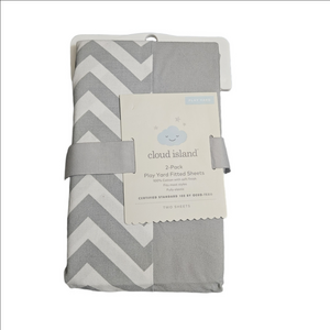 Cloud Island Gray Chevron Play Yard Sheets